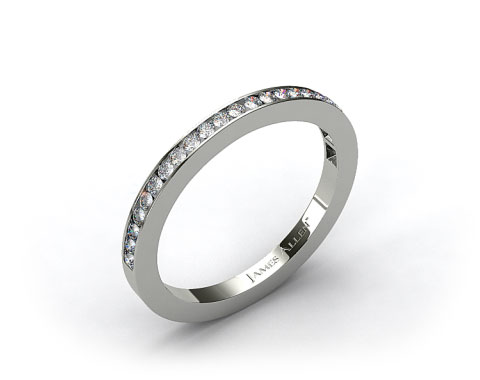14k White Gold 2mm, 24 Stone, 0.24ctw Matching Channel Set Wedding Band
